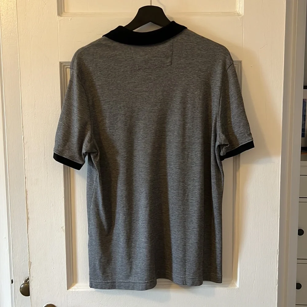 Banana Republic Gray Polo with Black Collar and Cuffs